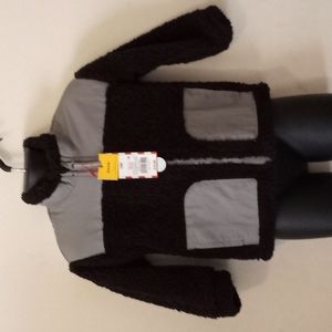 Cat & Jack Coat Faux Fur Toddler Black and Gray Size 18M
